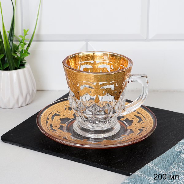 Чайная пара 2 предмета 200 мл / 0081-6+6FGA-86 /уп 8/