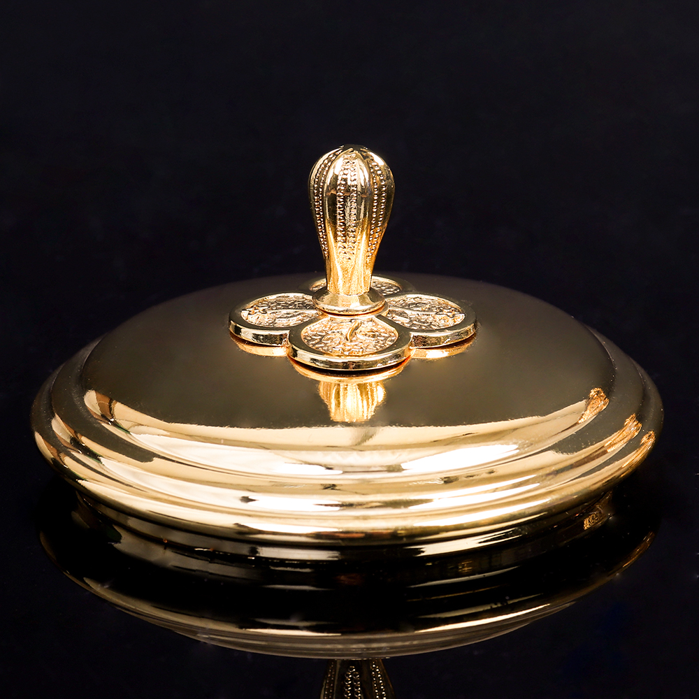 Сахарница 200 мл с ложкой / 210-1-золото /уп 48/