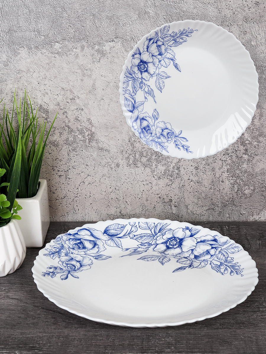 Тарелка обеденная 215 мм / LHP-85 (7367) /уп 6/48/ Цветы кобальт