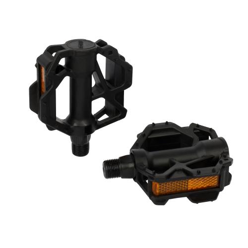 Педаль KIDS MIXIEER MX-P682, 9/16 резьба, PP корпус, W/O подшипник, 97х73мм, с рефлектором, 4S ось, black, 1 пара /уп100/