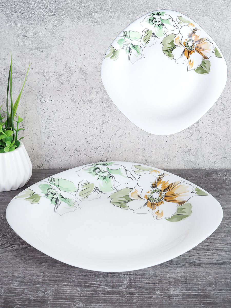 Тарелка квадратная 240  мм /19/8957595/XN (7364)  Графические цветы 