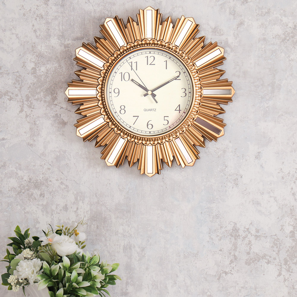 Часы настенные 35 см золото солнце / 112-2 /уп 20/