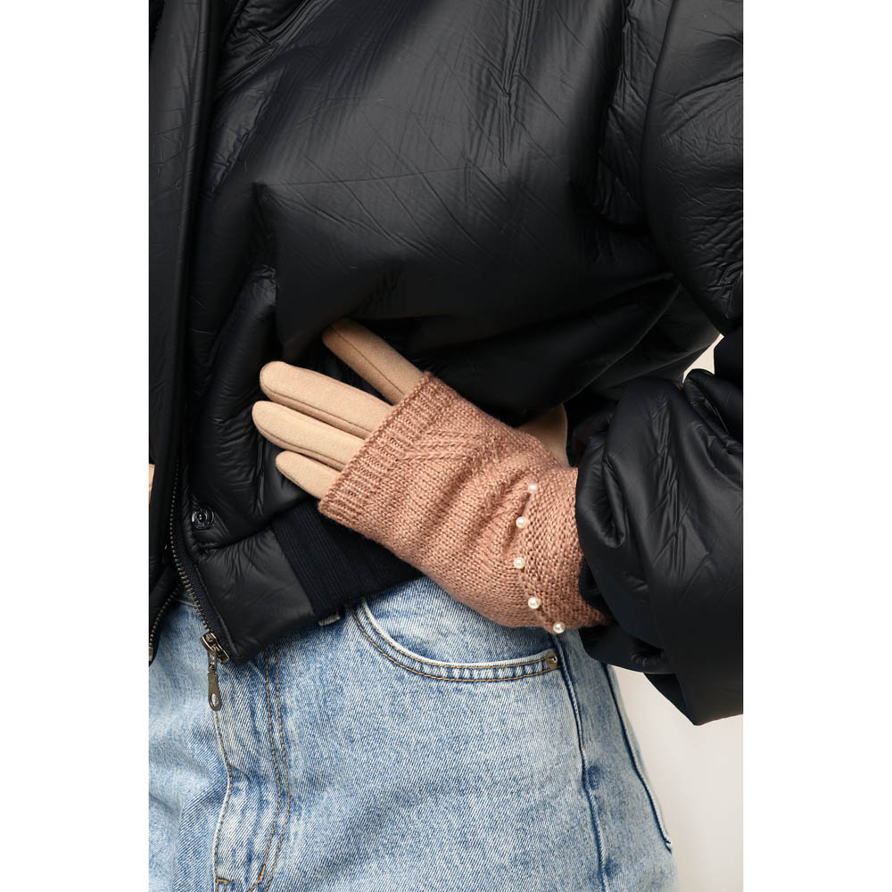 Перчатки женские контактные, р 18-20, 3 дизайна, ОЗ21-13 / 363-270 /