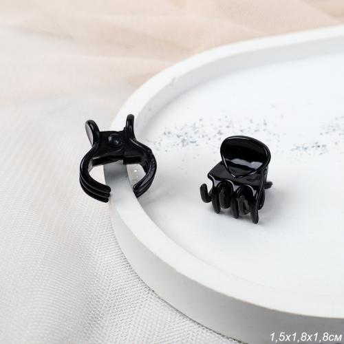 Краб мини для волос набор 2 штуки / N3012-4 /уп 1/723802 черный глянцевый