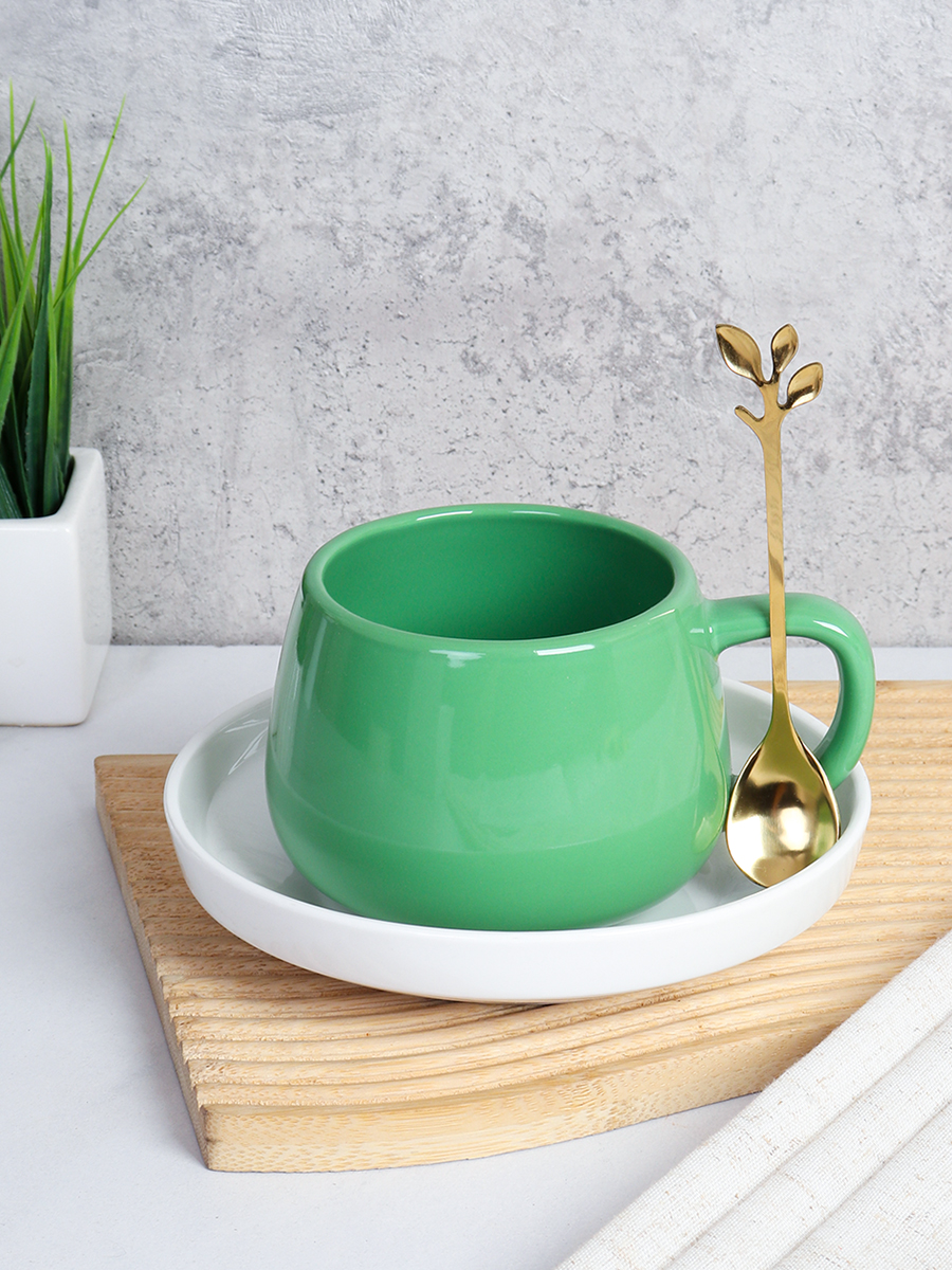 Чайная пара 3 предмета 400 мл с ложкой / Q-260 /