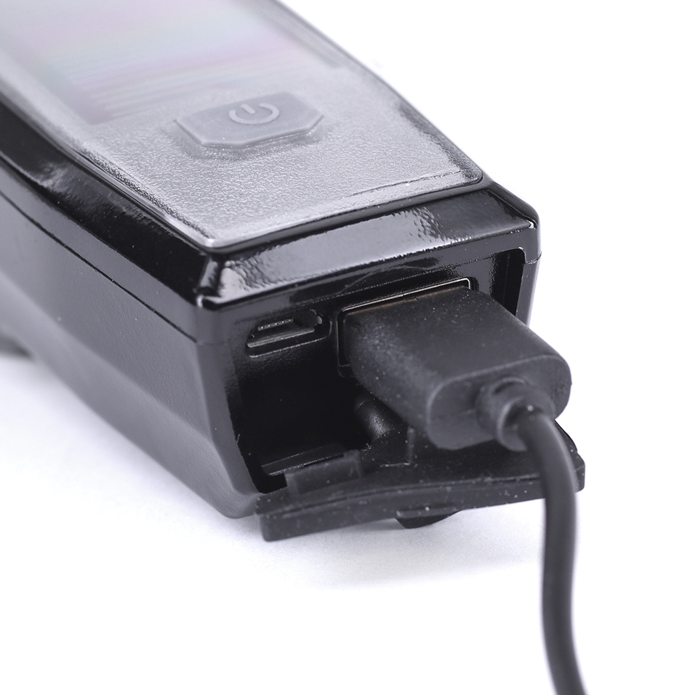 Фонарь передний COMIRON "SUNPOWER", корпус: ABS, свет: T6, 350lm, 2000mAh, 4 режима, USB-micro, солнечная батарея, POWER BANK, сигнал /уп 80/