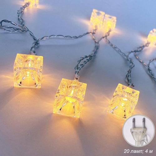 Гирлянда 4 м 20 LED Кубики / GT625 /уп 200/ Новогодняя