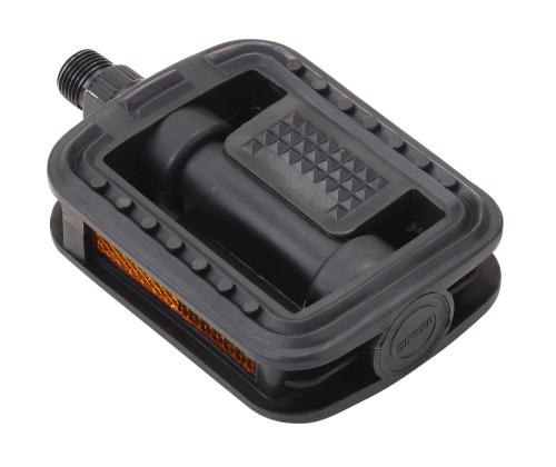 Педаль CITY MIXIEER MX-P611B, 9/16 резьба, PP корпус, сталь. подшипник, 108х72мм, с рефлектором, 2S ось, black, 1 пара /уп50/