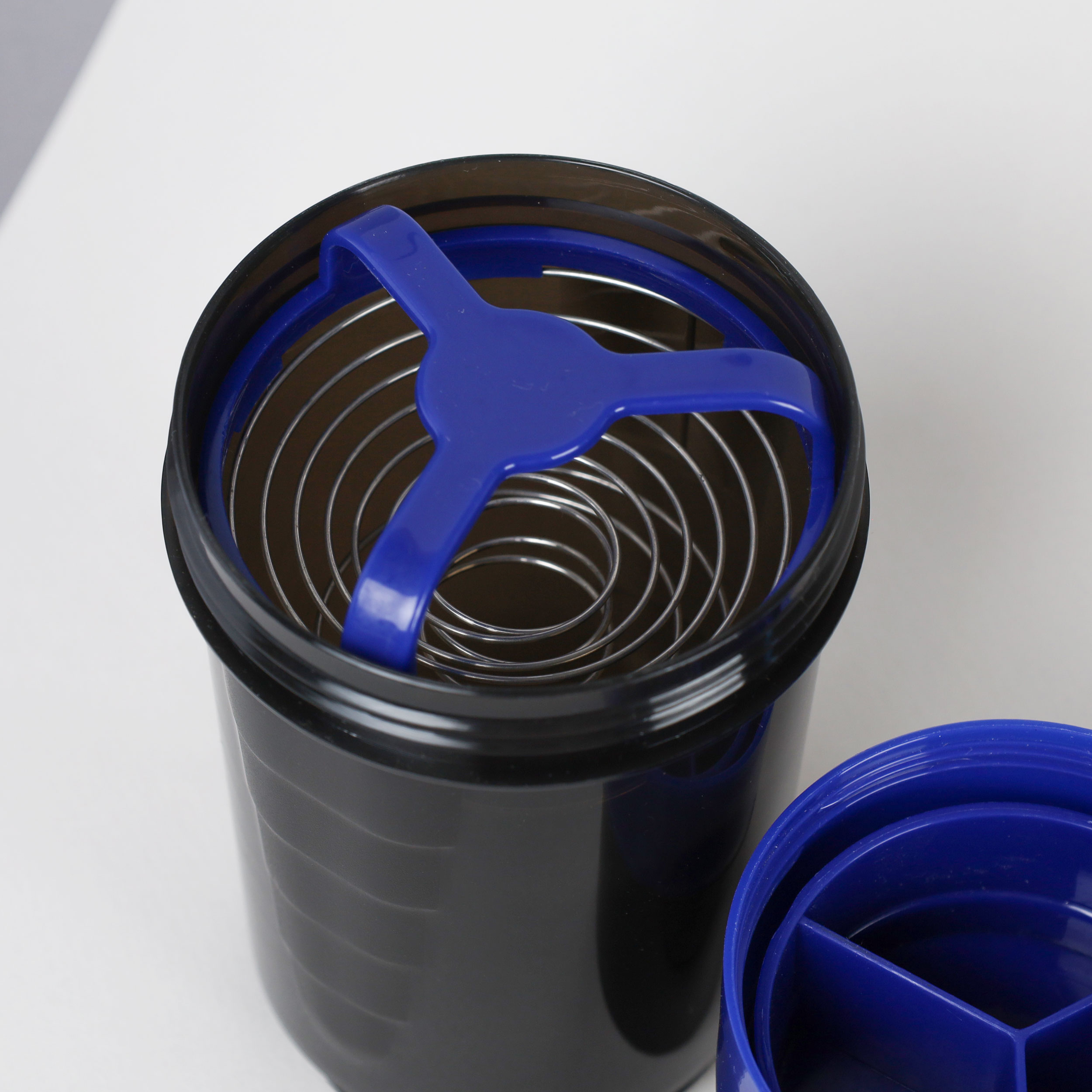 Бутылка/Шейкер СПАЙДЕР SHS-500 чёрно-синяя,  для спортивного питания 500ML/уп50