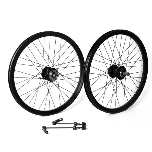 Колеса 20 дюймов комплект в сборе заднее и переднее алюминиевый обод 36 спиц под трещетку. 135 mm BR20R-AL, чёрное / уп 5 /