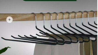 Вешалка для брюк черная набор 5 штук 35 см 61 грамма / F61OP-black /уп 40/ OPP