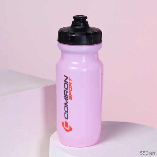 Бутылка велосипедная COMIRON RACE1 550ml / пищевой PP / Силиконовый клапан + уплотнитель / цвет Pink / уп100 / АКЦИЯ