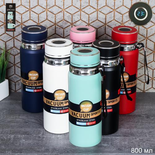 Термос 0,8 л с датчиком тепла / BFD-13 /уп 50/ металл