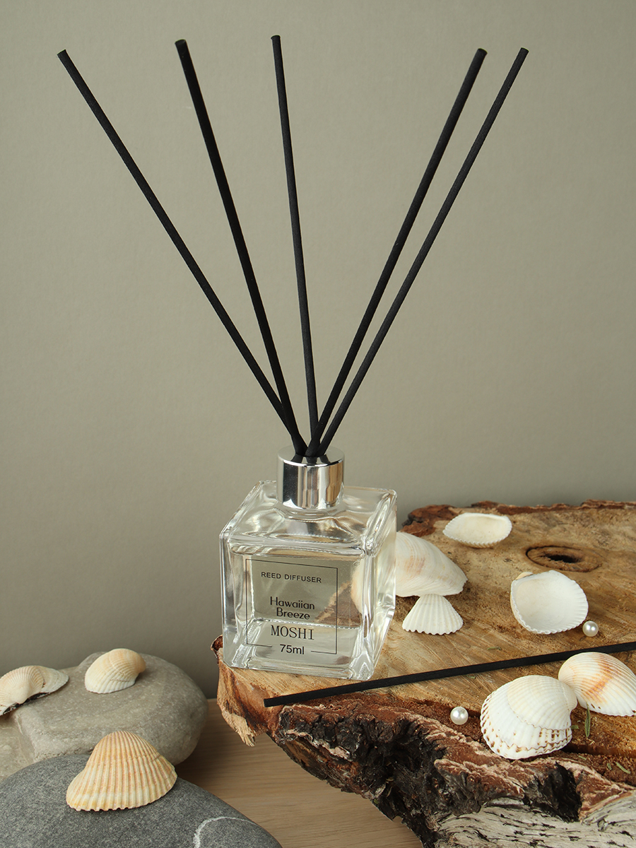 Жидкий ароматизатор с диффузором 75 мл (Тропические фрукты, роза, лаванда, лемонграс, гавайский бриз) / AF79921 /уп 12/48/серия MOSHI