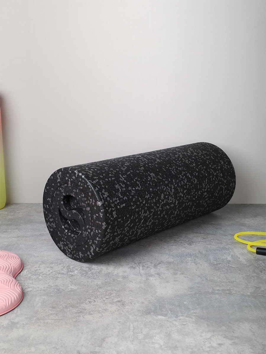 Набор массажный для МФР 5в1 / Ролик 37Х15 / мяч 8см /двойной мяч 16Х8 / массажный конус 9.8Х8  / массажная полусфера 9.8Х4.5 / Black+ Gray /уп 12