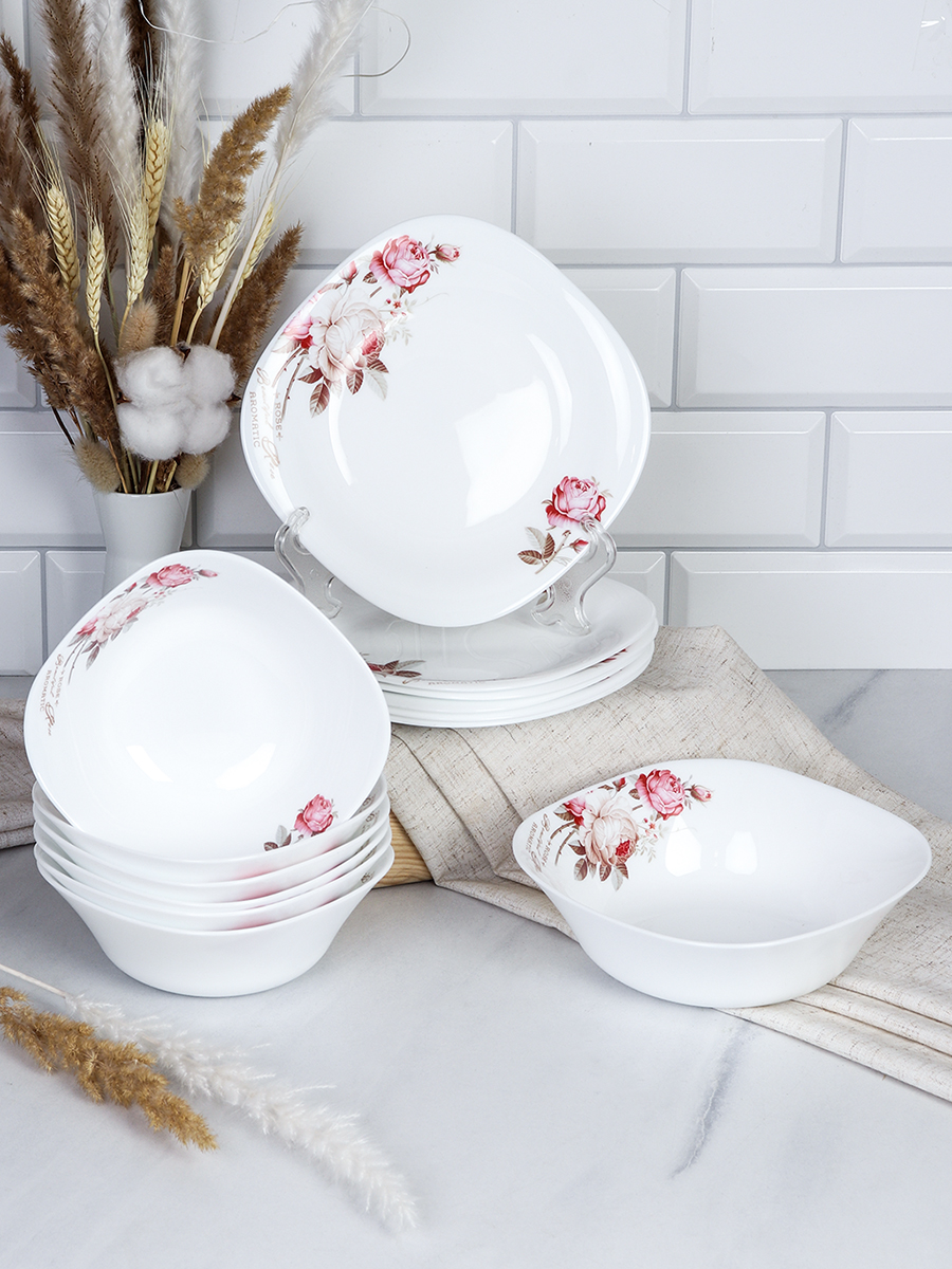 Столовый набор 13 предметов квадратный / GRAY Sq13/86575 S (6916) /уп 2/ Чайная роза