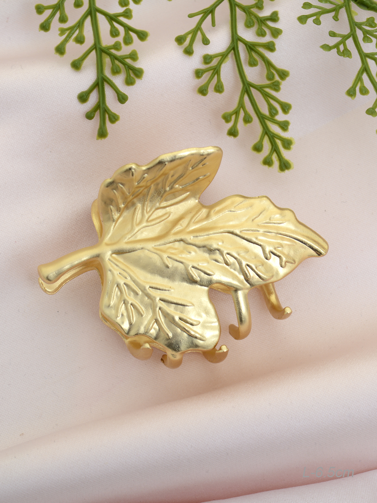 Крабик для волос 6,5 см Лист / GTJ-11 /уп 12/металл/микс