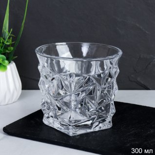 Стакан 6 штук 300 мл резной / CTY-15 /уп 8/ низкий