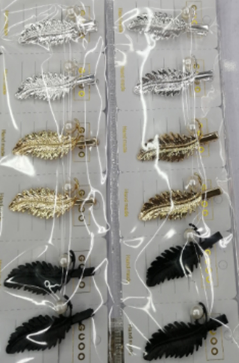 Заколка-зажим для волос 6,3 см / GTJ-5 /уп 12/микс/жемчуг