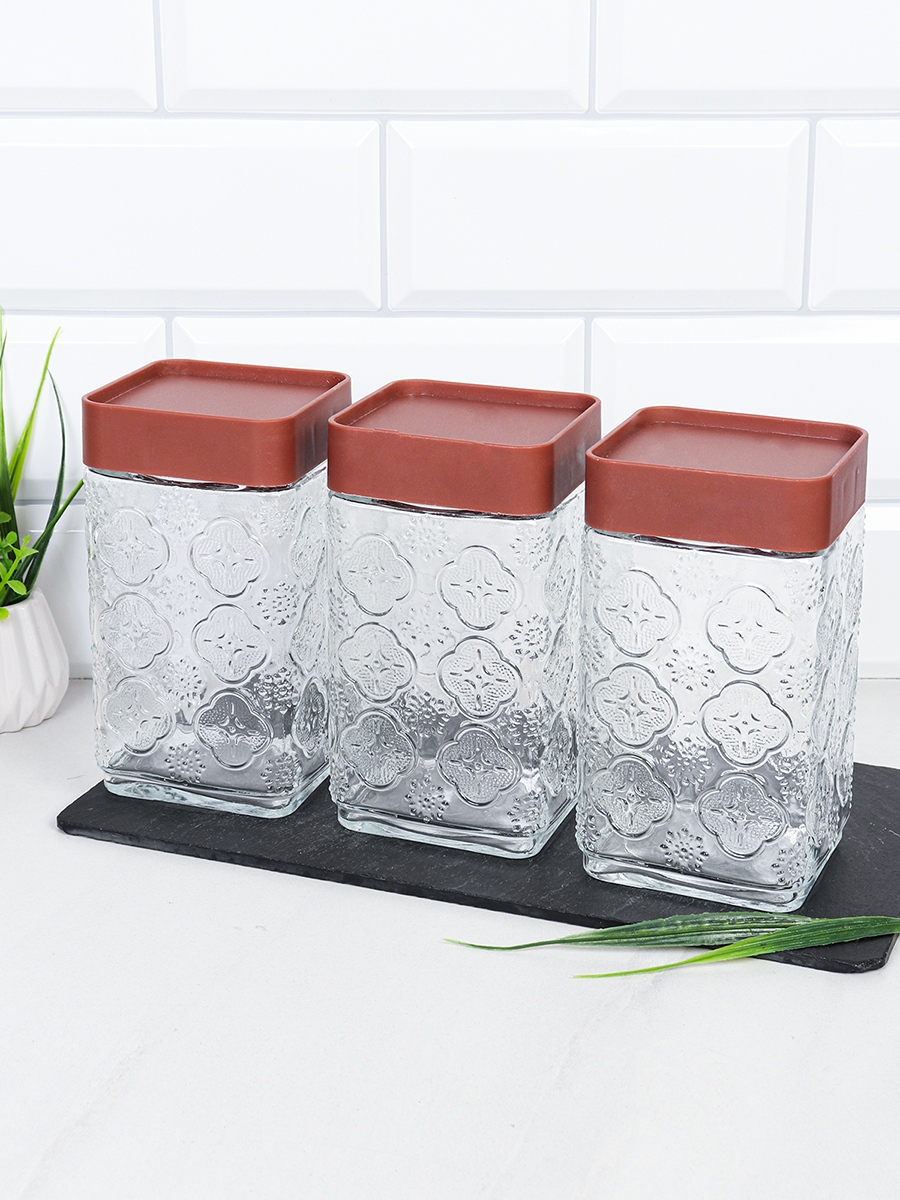 Банка для хранения 3 штуки / 9012 /уп 16/ подарочная коробка