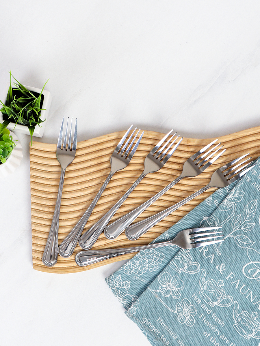 Вилка столовая 6 штук Серебро Оптима Глянец / OPT597 /уп 100/