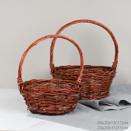 Корзина плетеная 2 штуки 33х12/27х10 см / S/2 22-39-KR2 /уп 28/темно коричневые