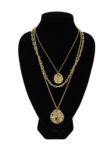 Колье многослойное Цепь 42 см / GTP-32 /уп 12/золото