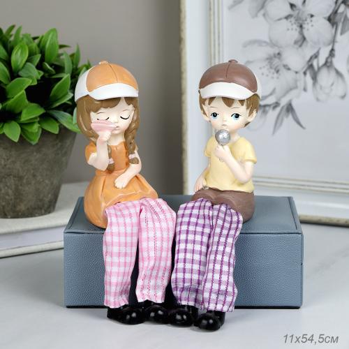 Фигурка Мальчик/Девочка висячие ножки 2 штуки набор 20 см / 5062 /уп 60/ПРОМО АКЦИЯ