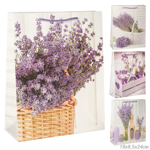 Пакет подарочный 18х24х8,5 Лаванда / 5292-S /уп 12/720/