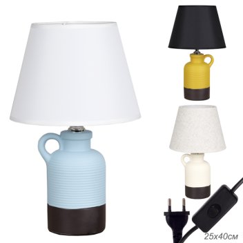 Светильник настольный 40 см бежевый с черным + бежевый абажур / YM220307 / 713807