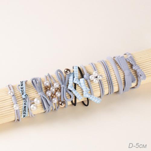 Резинка для волос набор 12 штук / YAN-24 /уп 1/серо-голубые