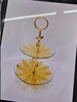 Ваза для фруктов 2-х ярусная / G-907 /уп 10/