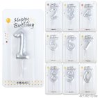 Свеча Цифра 9 серебро / KL-8 / 724939