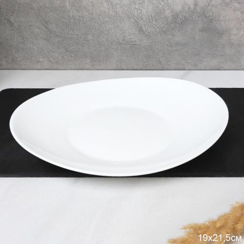 Тарелка обеденная 215 мм Ладья белая  LP85 (white) /уп 6/48/
