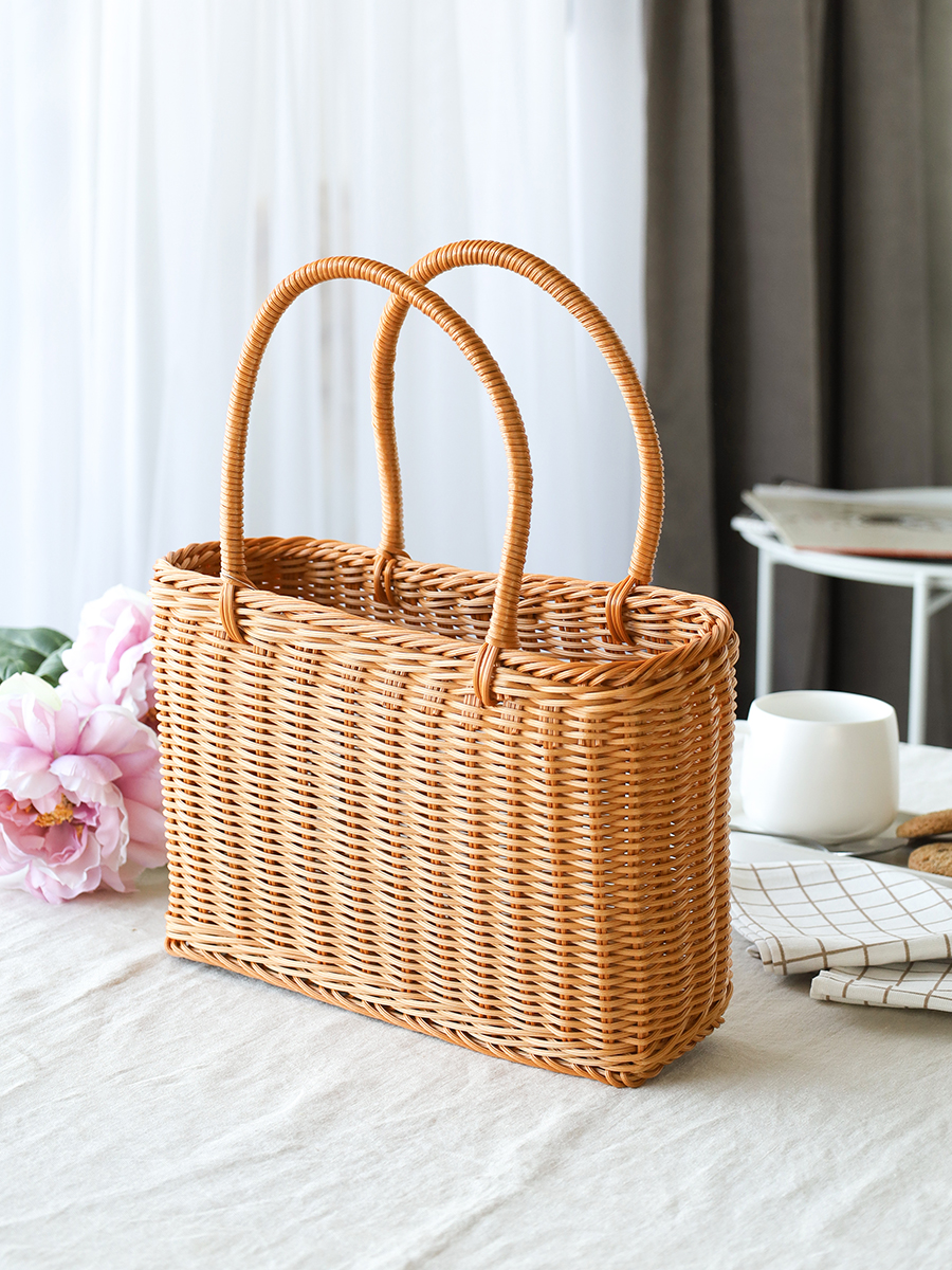 Корзина плетеная пластик 32x15x20 см / SGS-01 /уп 50/