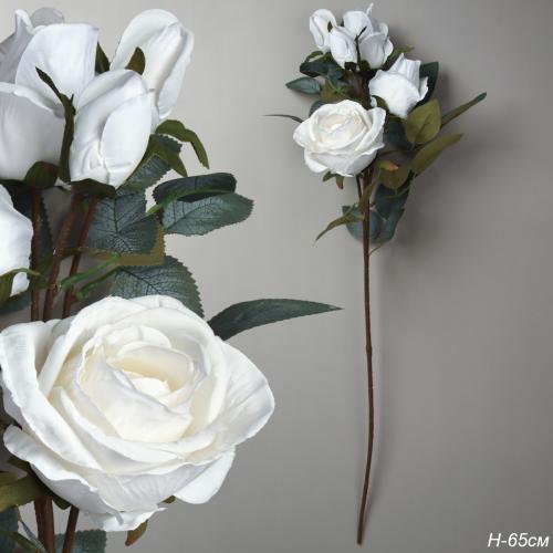 Цветок искусственный Роза 66 см белая / RW-314 /уп 24/144/