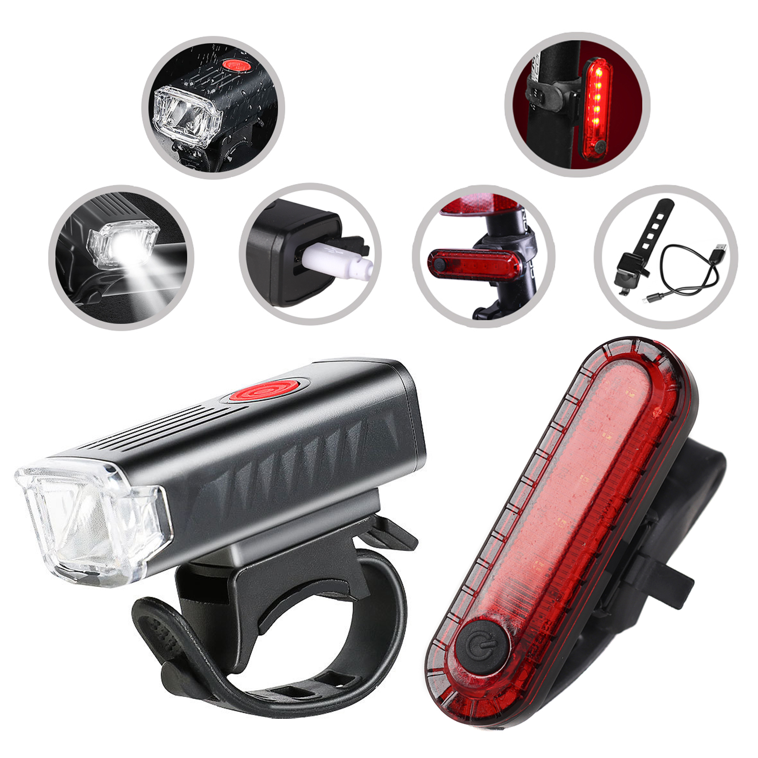 Фонарь передний COMIRON "FR21" корпус: ABS; свет: XPG LED, 400lm; аккумулятор 700 mAh, USB, влагозащищённый. /уп 125/500/