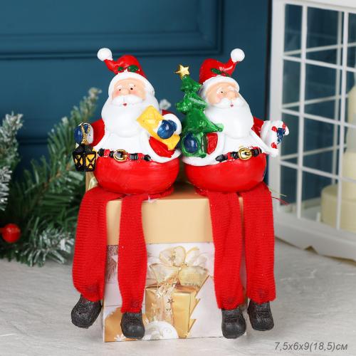 Фигурка Дед Мороз висячие ножки 10 см / CHR016 /уп 2/192/Новый год