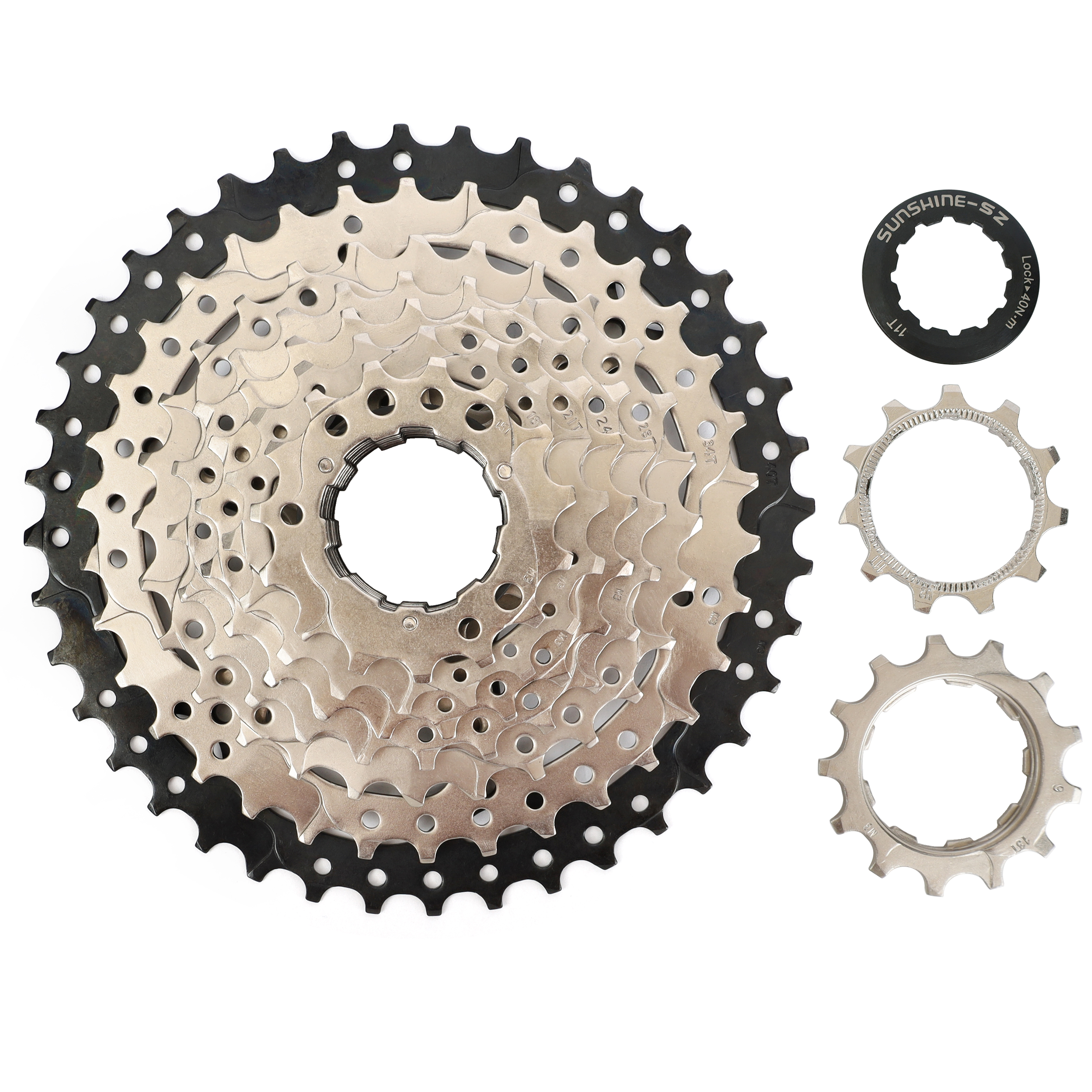 MTB, Кассета SUNSHINE, 9 скоростей, 11-40Т, материал: сталь, вес 434гр, /MTB-CS-HR9-40/уп20/