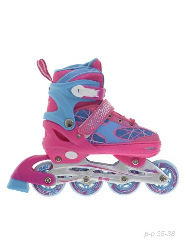 Роликовые коньки POWER / Q910 M /уп 6/ (35-38) розовые