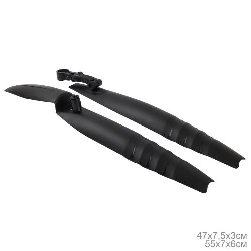 Крылья для велосипеда для колёс на 26-29". COMIRON Flexi. длинные. комплект 2 шт. Цвет: Черный. /уп 50/