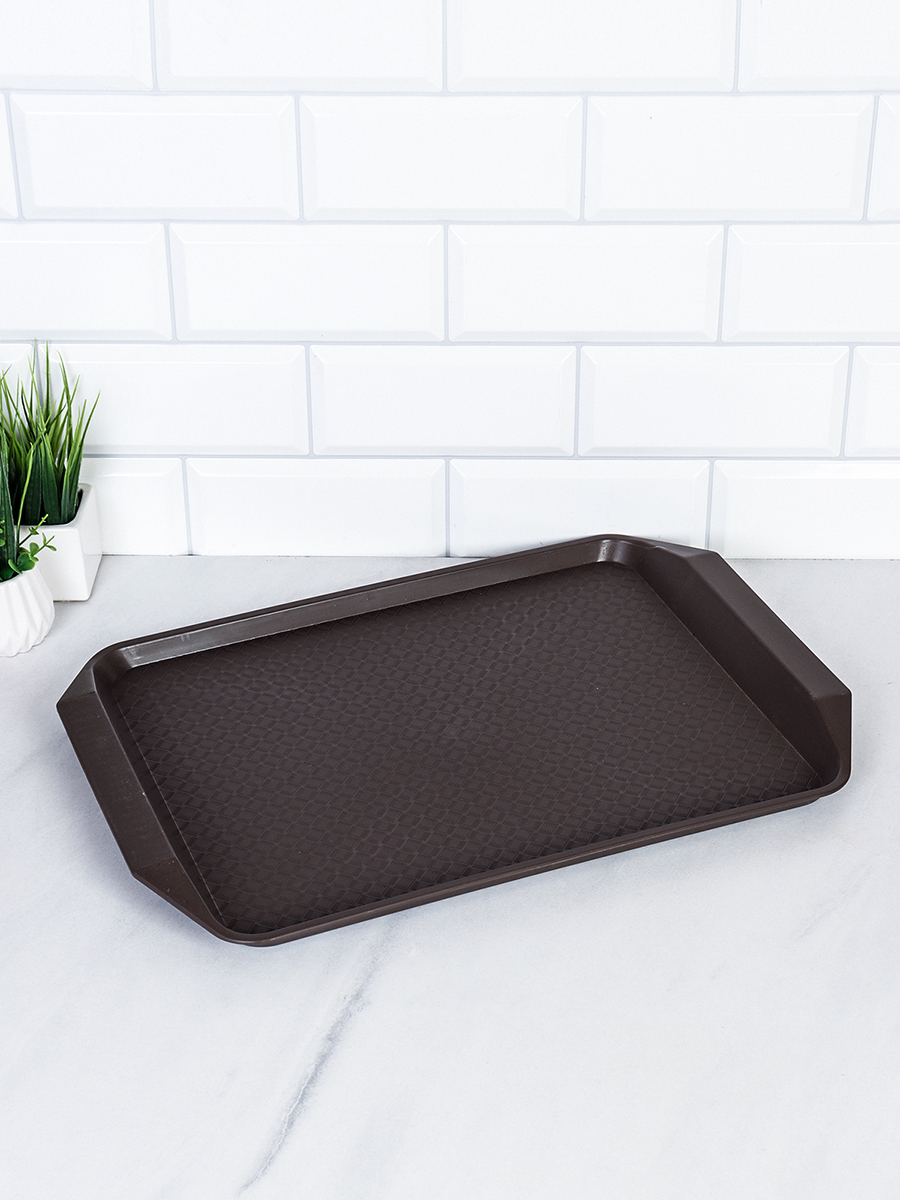 Поднос антискользящая поверхность 30х43 см / 803 /уп 50/ коричневый