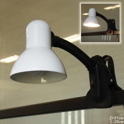 Светильник настольный на прищепке белый / 108BXIAO-1 / Ex27 /уп 70/