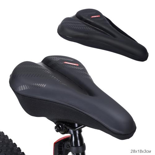 Чехол на велосипедное седло 28х18х3 см. COMIRON ARBUTUS. Материал: Silicone-Sponge-PU leather. С липучками. Черный /уп 50/