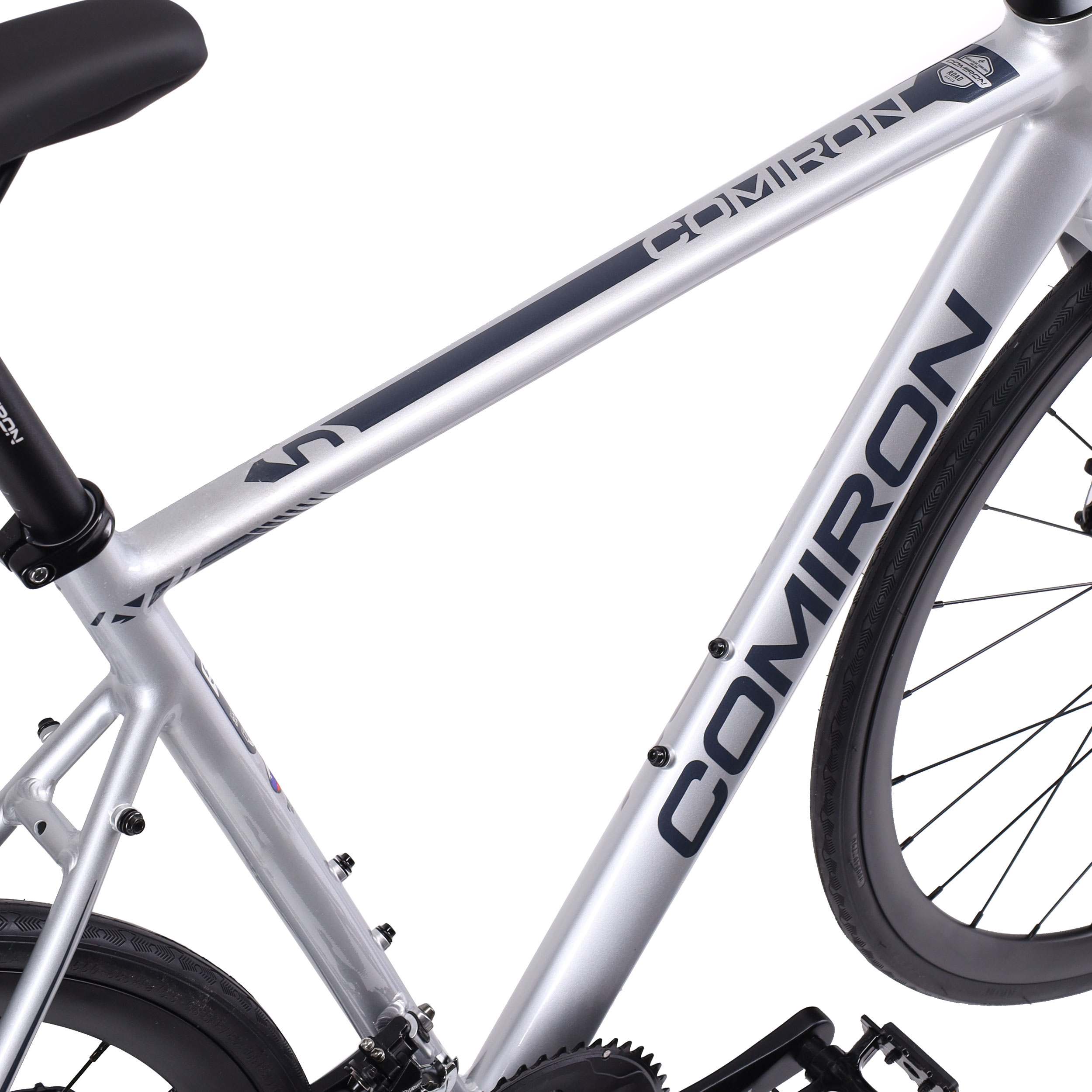 Велосипед шоссейный COMIRON RONIN II 700C-540mm SENSAH 2X11S оси, серебристый