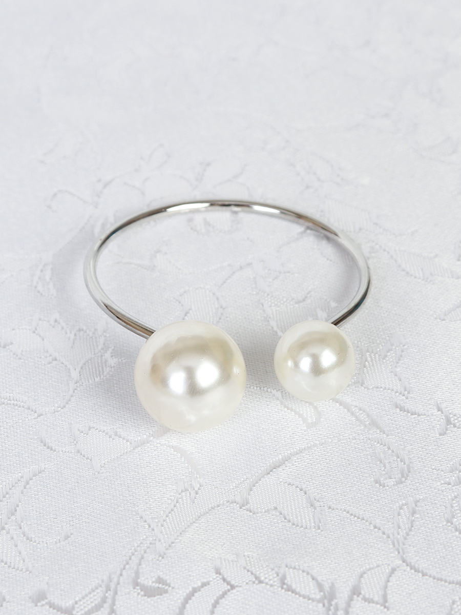 Кольца для салфеток 6 штук Бусины Серебро / JG03-3 /уп 200/ 8 марта/ подарок для женщины