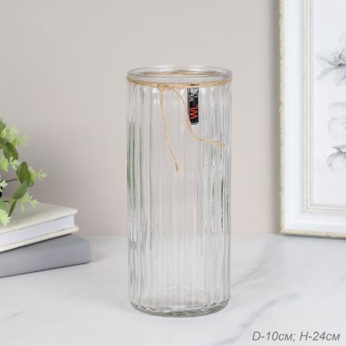 Ваза для цветов 25 см с ЭКО лентой / WRD-120 /уп 20/без и/уп 730448     