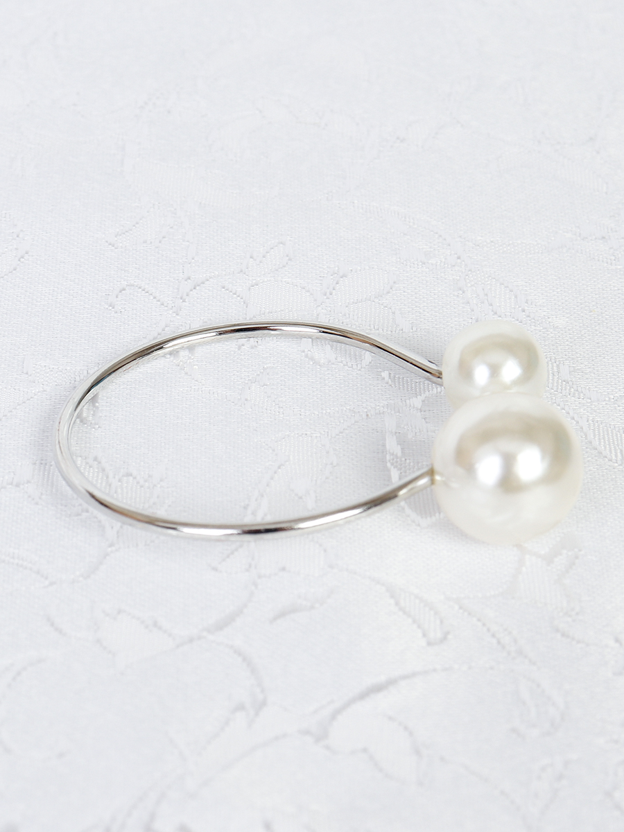 Кольца для салфеток 6 штук Бусины Серебро / JG03-3 /уп 200/ 8 марта/ подарок для женщины