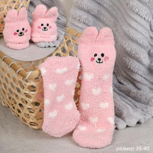 Носки женские флисовые р. 35-40 Лапки новогодний №6 / MNZ-16/6 /уп 12 /700654
