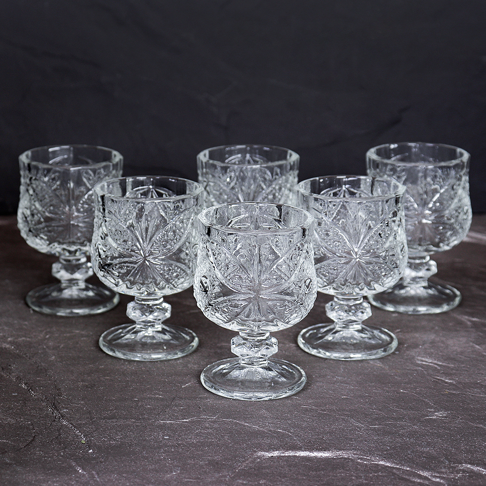 Рюмка 6 штук 50 мл бочонок Бабочка  / 611-1A /уп 24/_